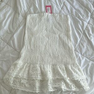 Livia Lacey Cotton Scrunch tube dress in size M